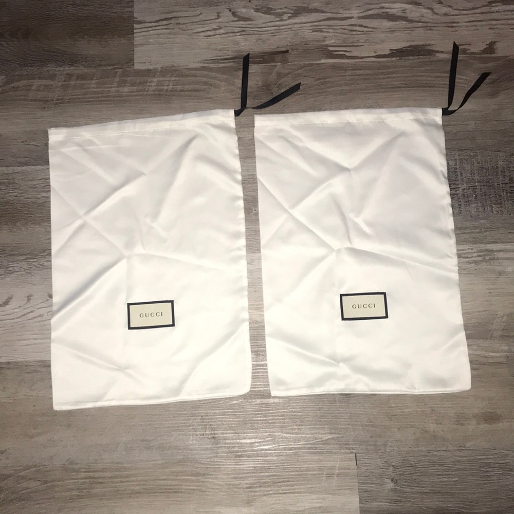 Gucci 2 white silky dust bags